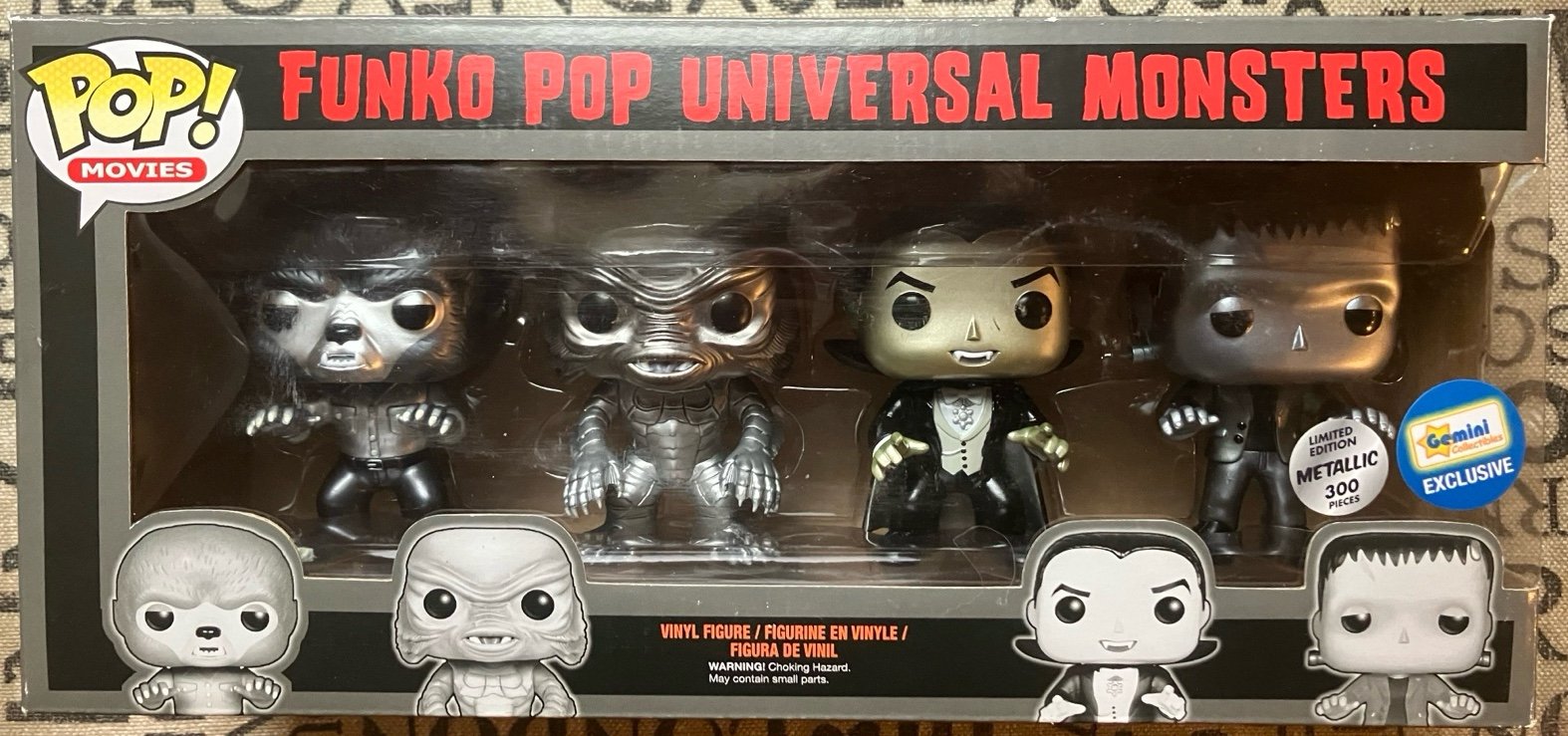 Universal Monsters 4 Pack Metallic Funko Pop Grail