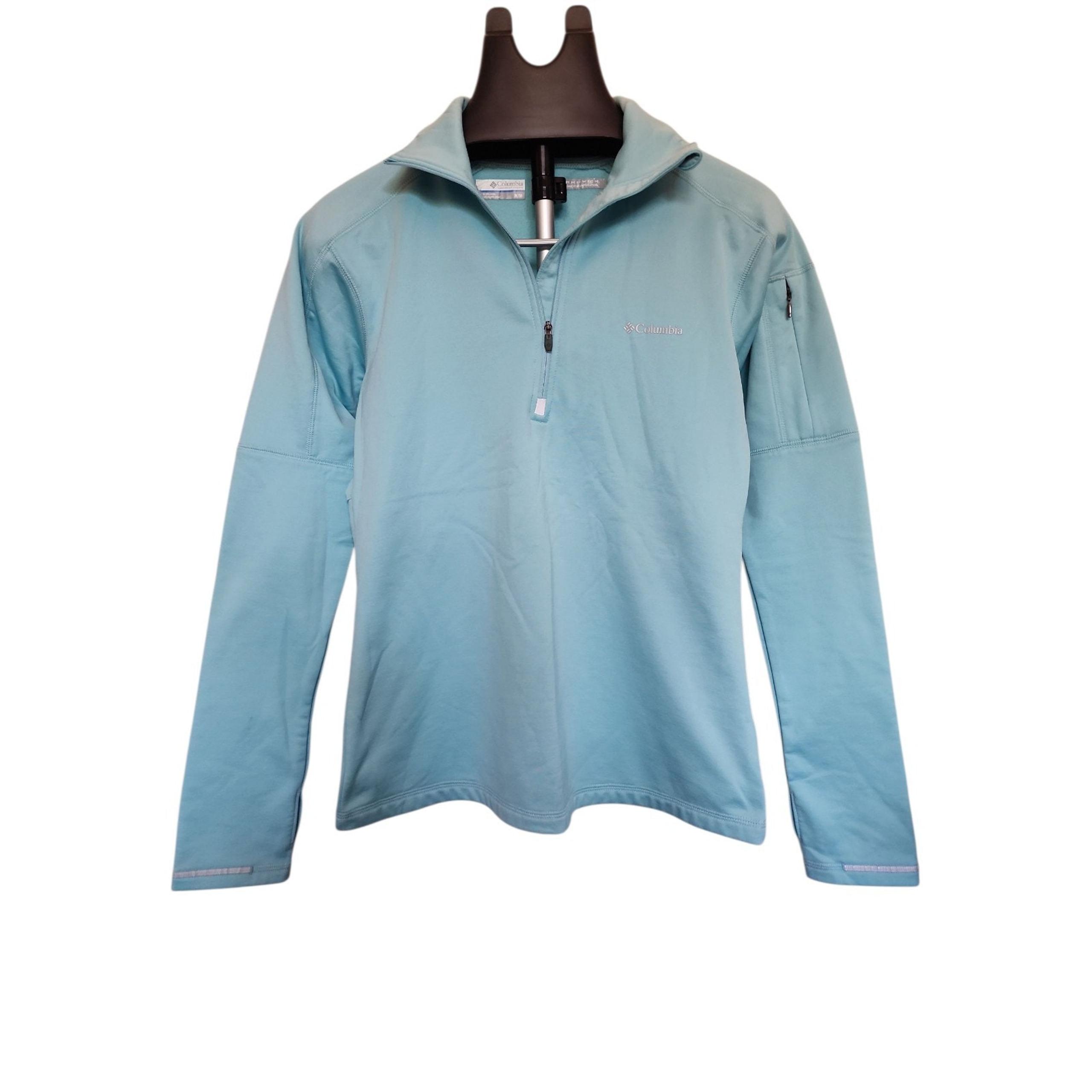 Columbia Size M Women Jacket Quarter Zip Thumb Cuff Long Sleeve Activewear Teal