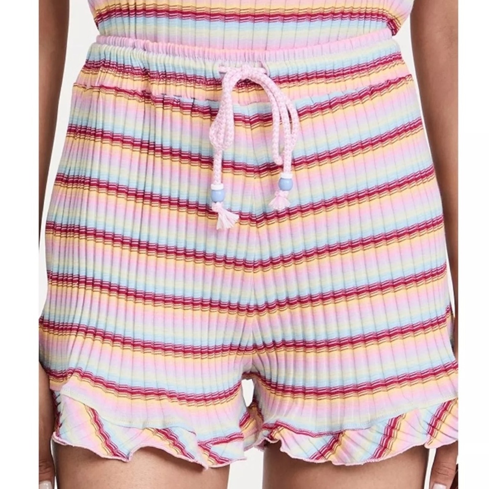NWT Roller Rabbit Candy Stripe Delilah Knit Lounge Shorts Size Small