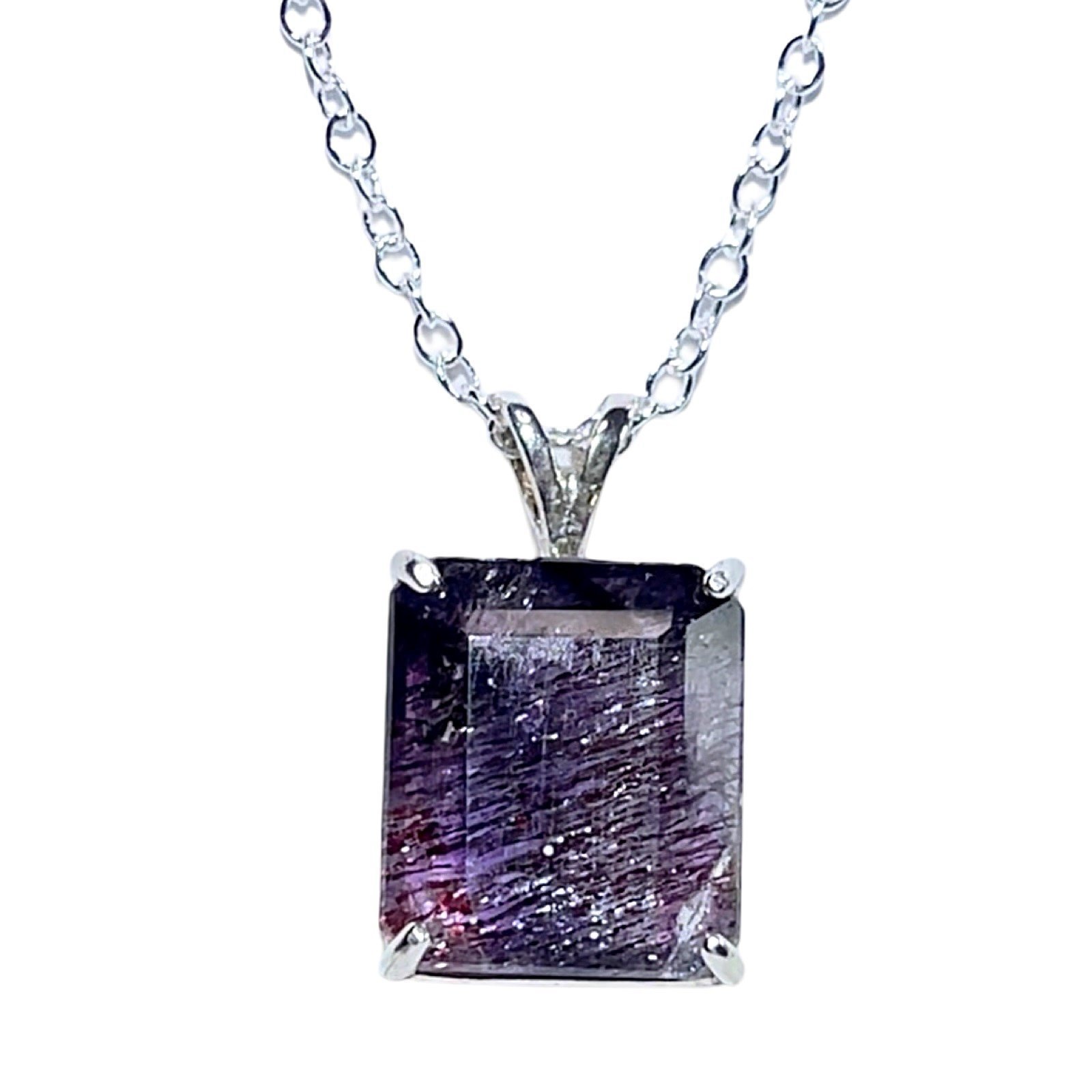 RARE 15ct Super Seven Melody Gemstone Pendant Necklace!