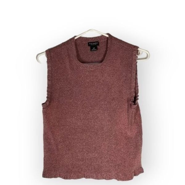 Club monaco italian yarn cropped knit Top Pinkish brown