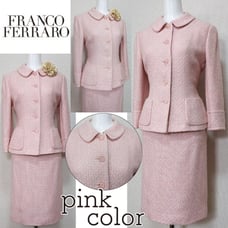 ⁑【Excellent Condition】 Franco Ferraro Ceremony Suit, Pink Knit Tweed