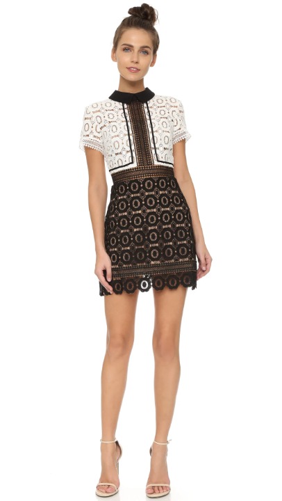 self portrait blackwhite felicia lace party dress