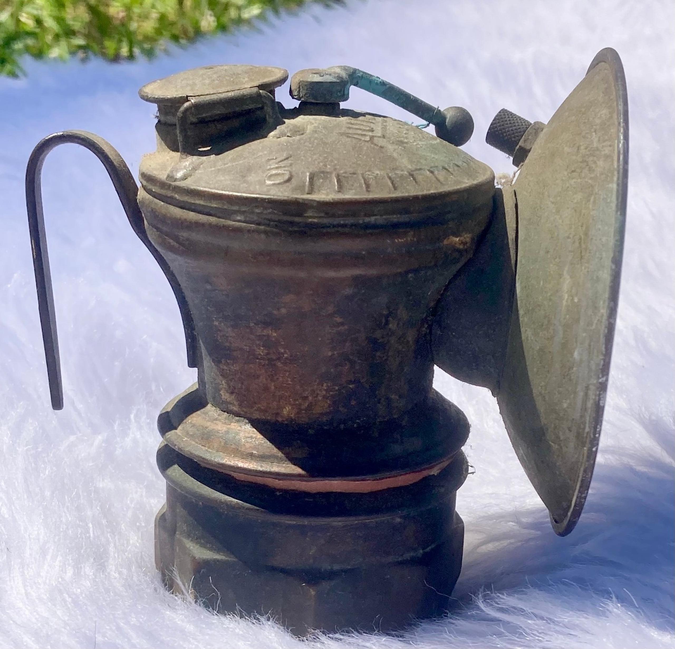 Miners Carbide Headlamp Auto-lite 1930s 4” Vintage Almost Antique