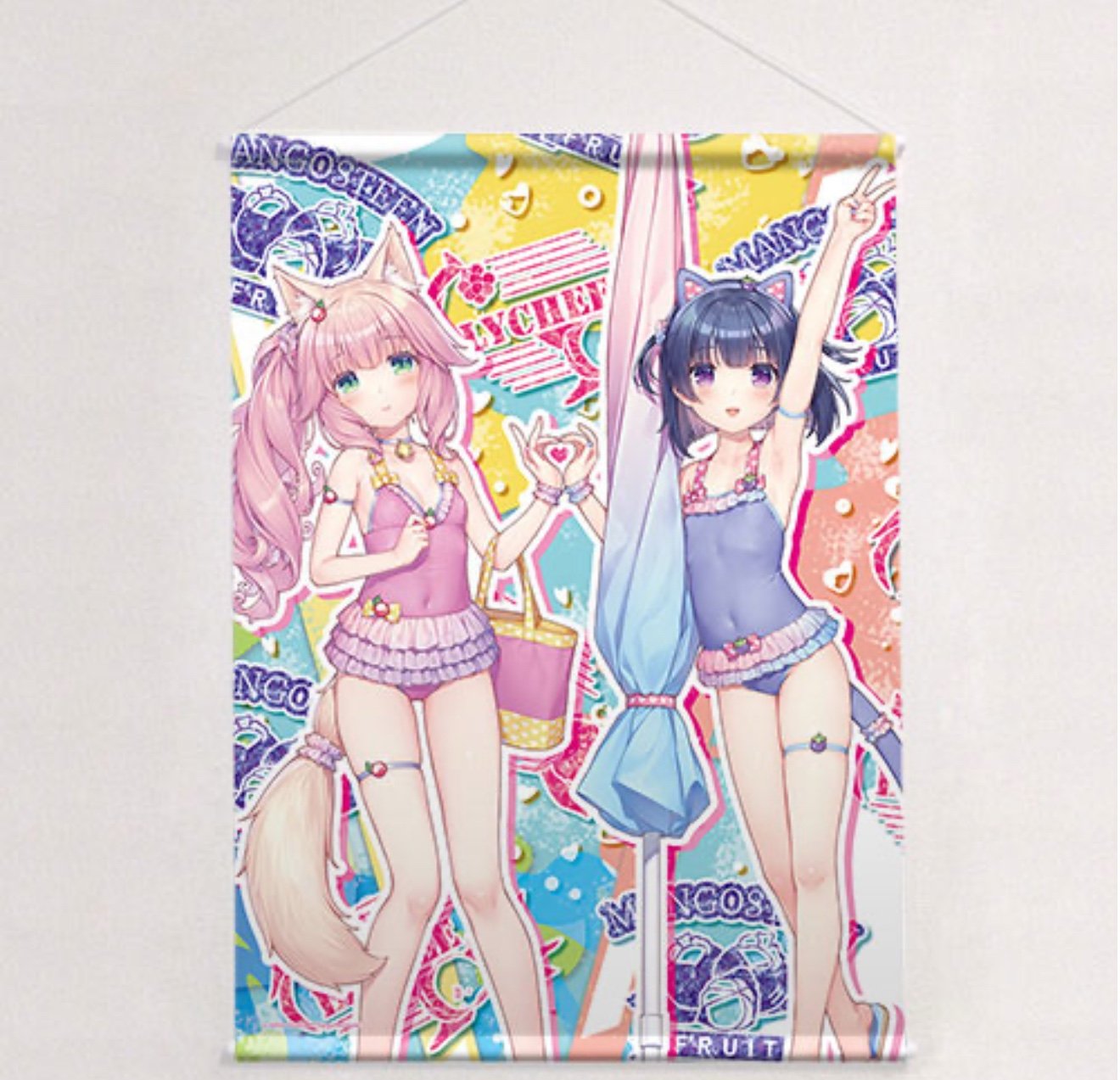 Nekopara B2 Wall Scroll (Fraise & Shigure/ Swimsuit) Double Suede