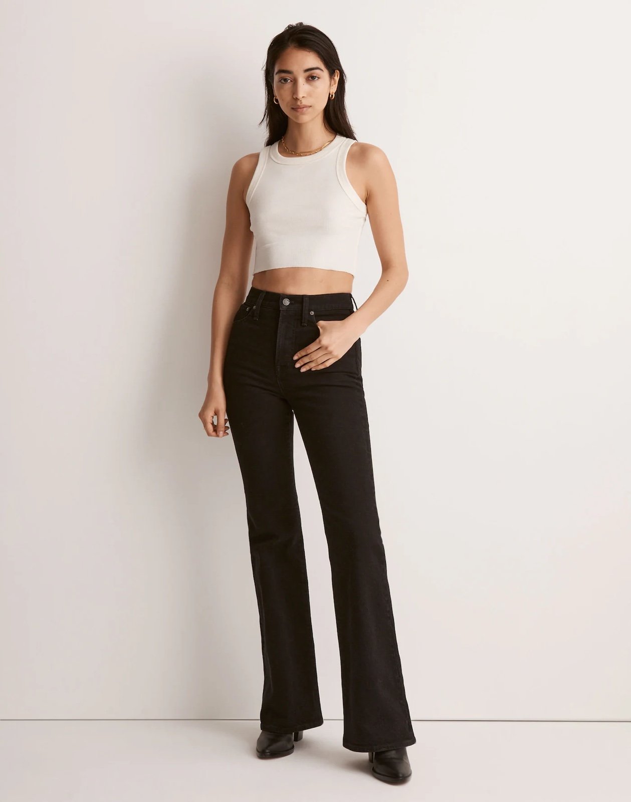 NWOT Madewell The Perfect Vintage Flare Jean in Sherborn Wash Black 24