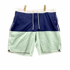 Johnnie-O Board Shorts Adult Sz XL Lined Green Blue Swim Drawstring Trunks Men's