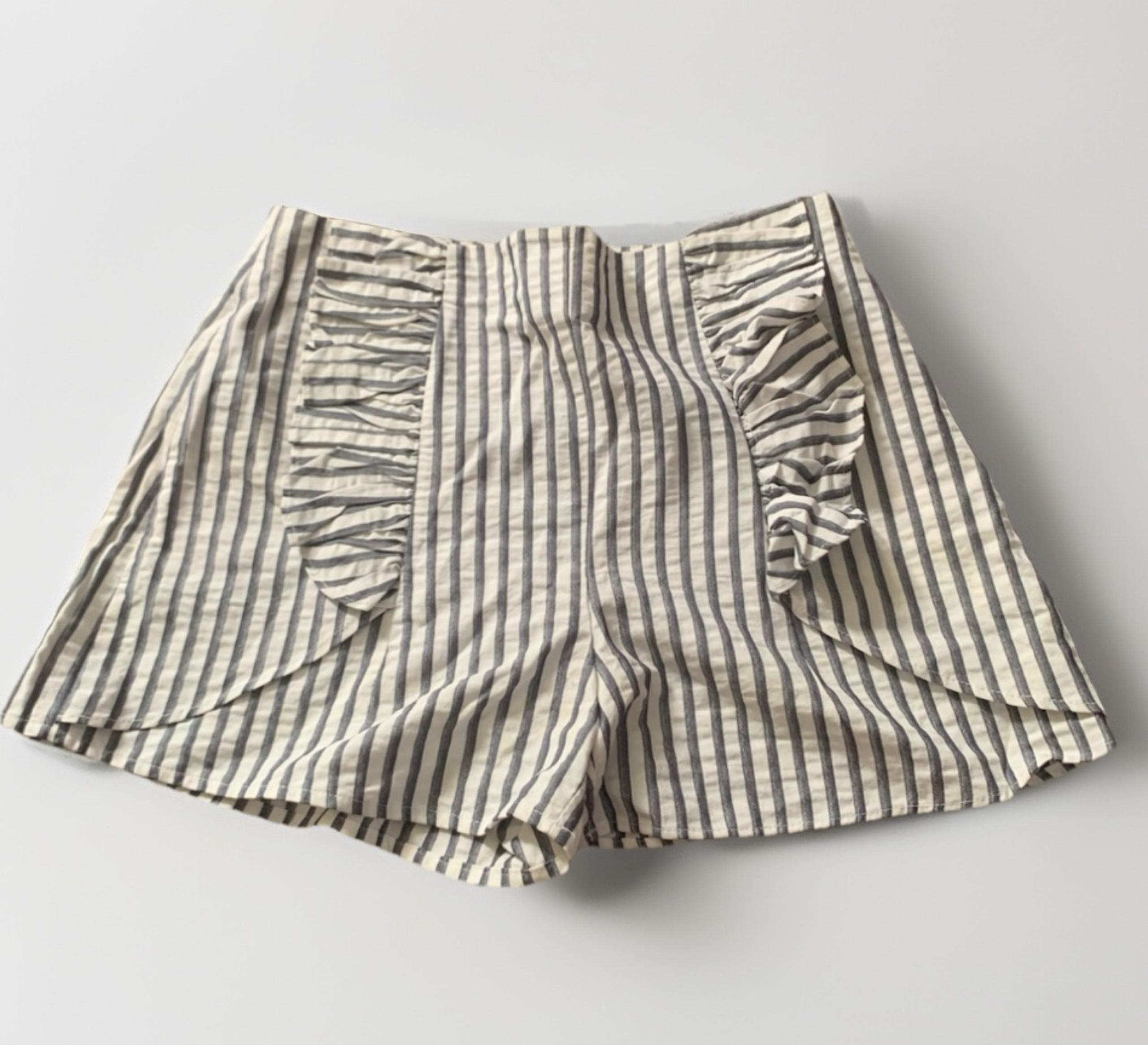 Zara Women’s Size medium Striped Cotton Blend Shorts preppy y2k short zipper