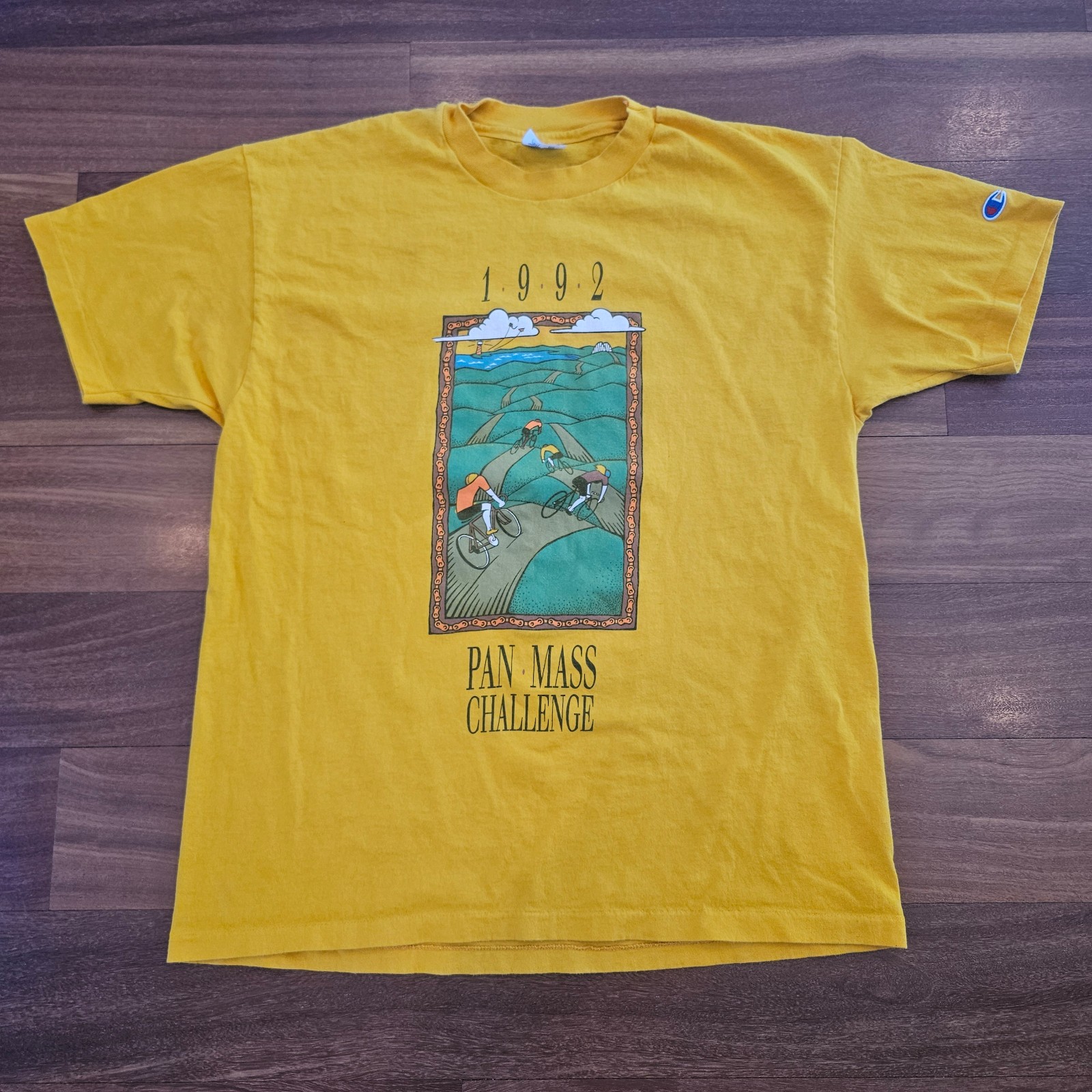 Vintage 1992 Pan Mass Challenge T-Shirt XL Champion USA Rod Thomas Jimmy Fund
