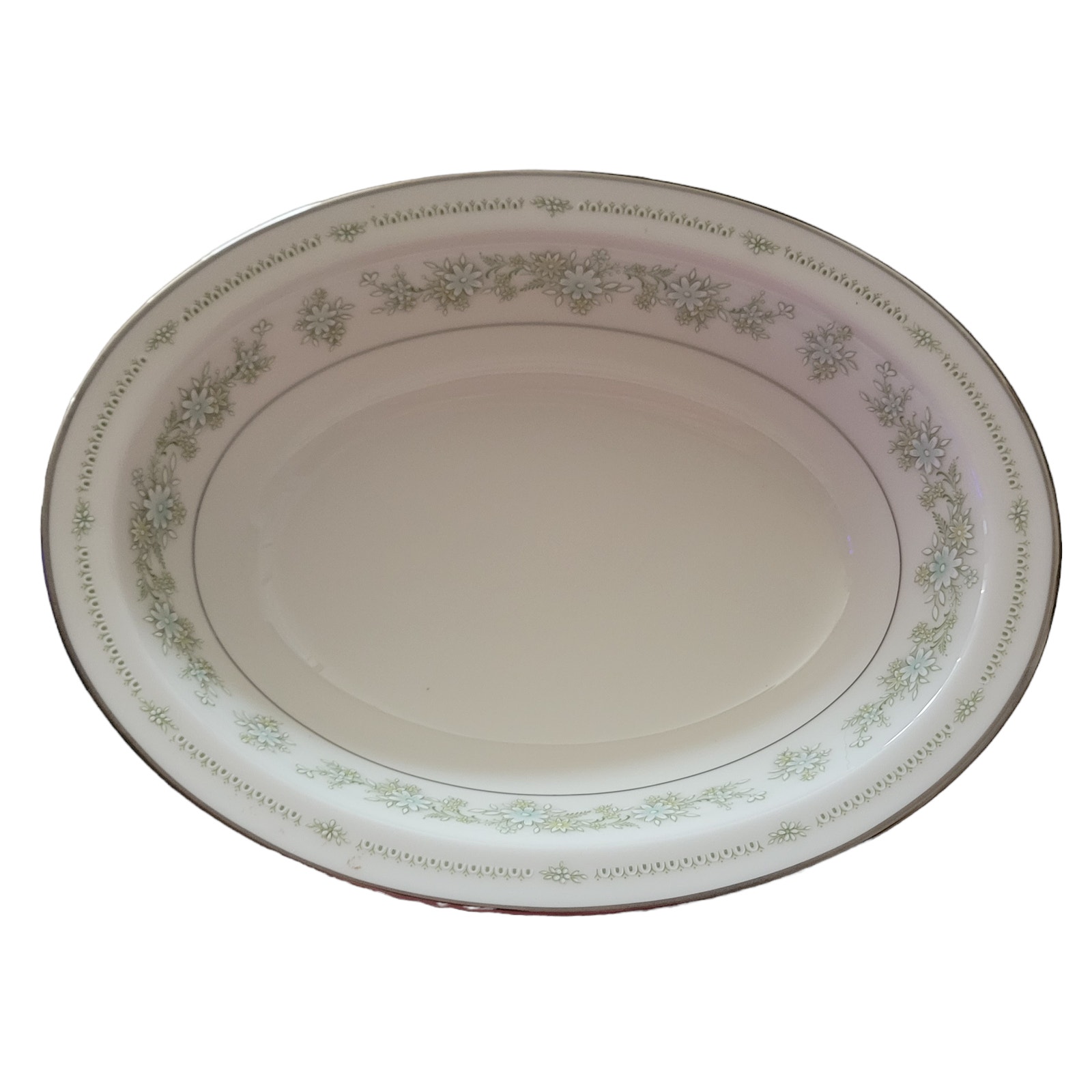 Noritake Ivory China Pattern Lexine 7007 Oval Serving Bowl Vintage