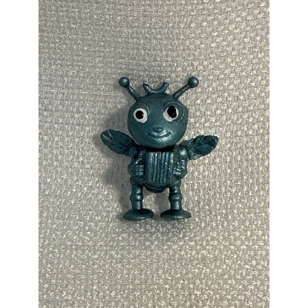 Alien Bee Blue Silver Color Miniature Vintage Playing The Accordion Figure RARE