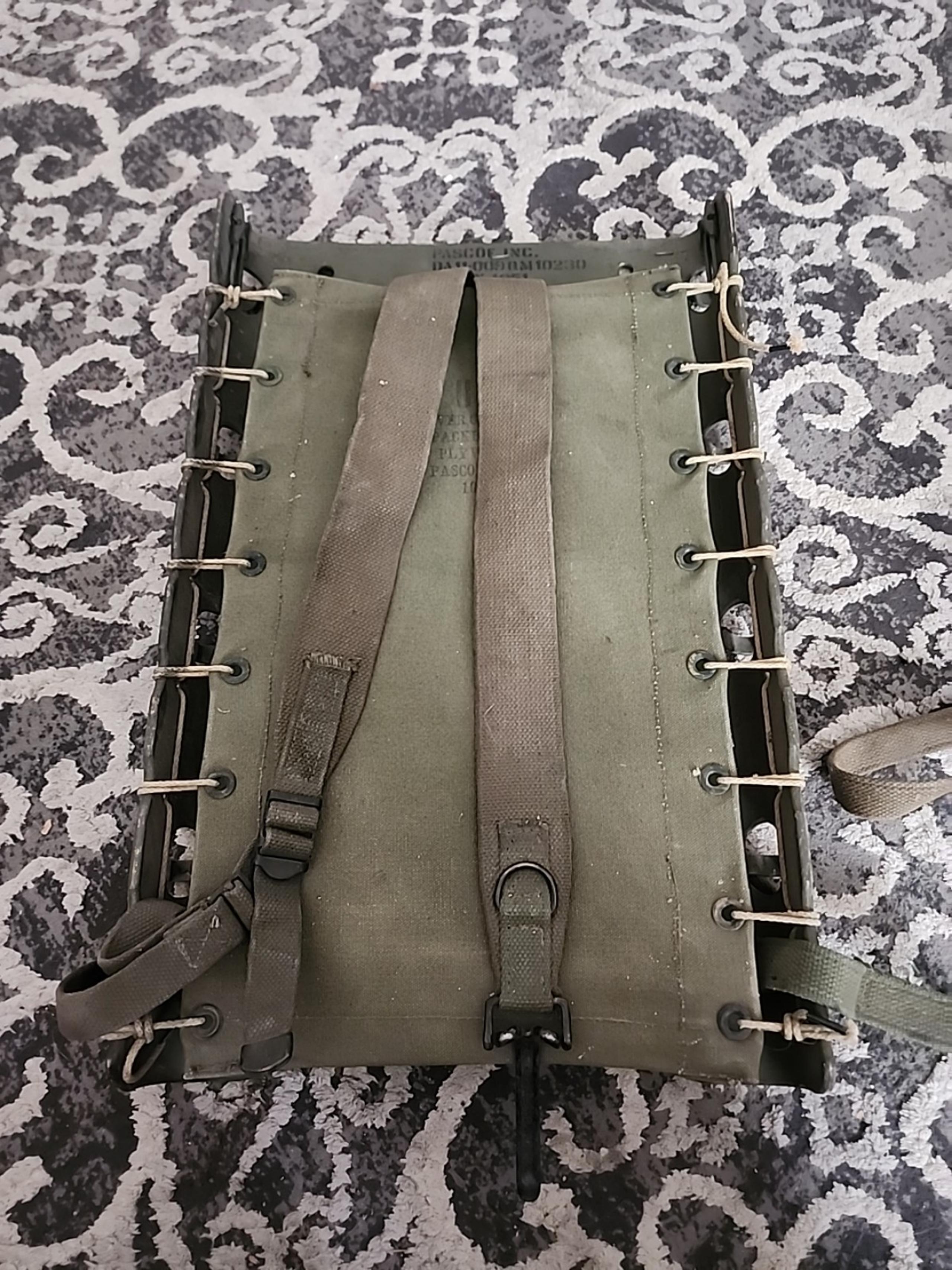 WWII 1951 US PASCOE INC. Packboard Pack Board  WW2 Green