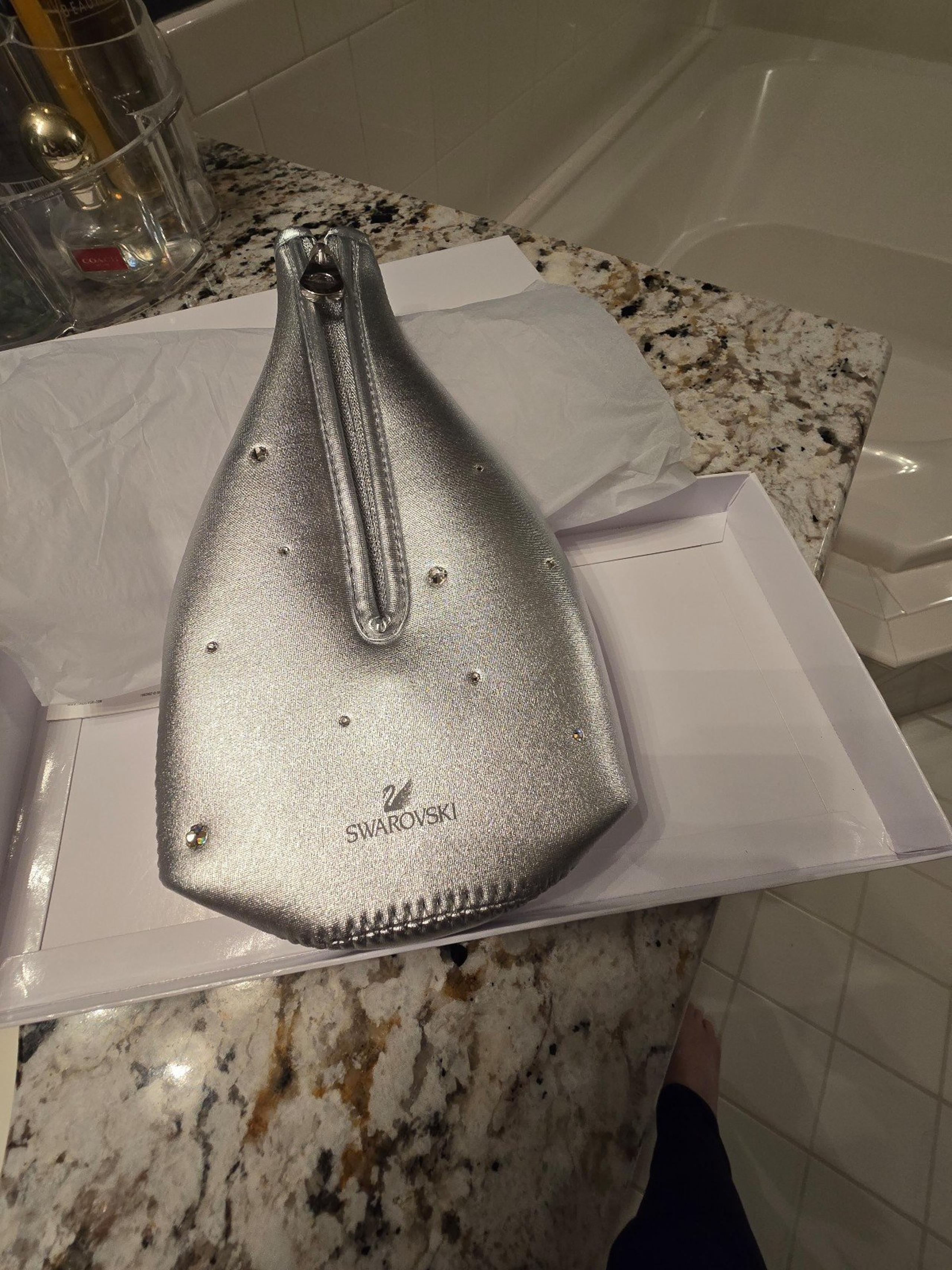 SWAROVSKI CRYSTALS SILVER WINE CHAMPAGNE BOTTLE COOLER NEW