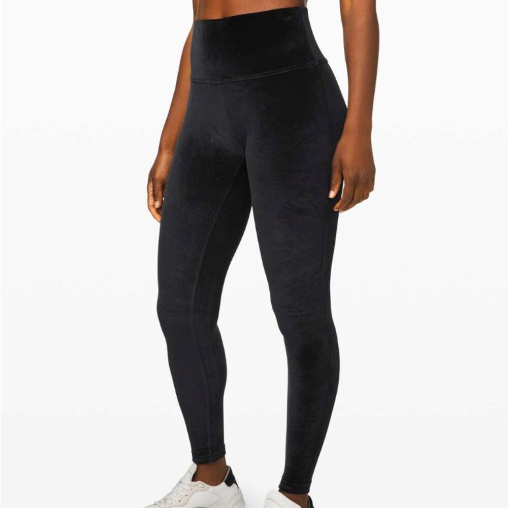 Lululemon Wunder Velvet Black Leggings Size 6