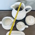 Dansk Rondure White Beaded Ceramic Serveware Pitcher Coffee Dinner Set