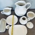 Dansk Rondure White Beaded Ceramic Serveware Pitcher Coffee Dinner Set