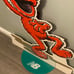 2009 New Balance Sesame Street Elmo Shoe Store Display Sign Plastic 33” X 32”