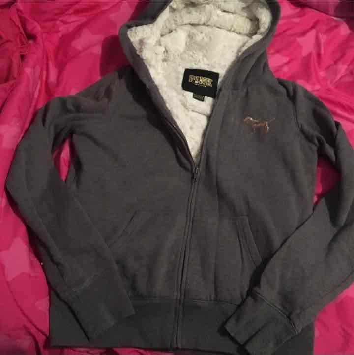 Victoria secret PINK fuzzy zip up
