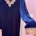 Empire waist Velvet Navyblue Nightgown size 16