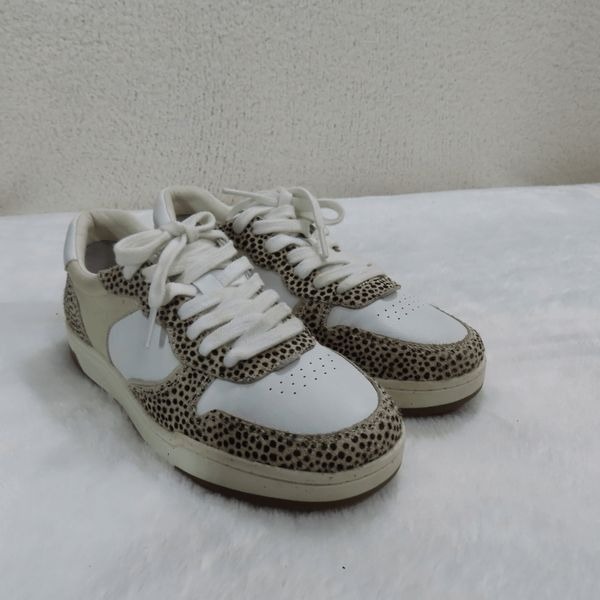Madewell Court Spotted Genuine Calf Hair Sneaker in Sand Beige 7M