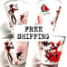 4 Pc Rare Libbey Glasses Caribbean Cruise Flamenco Dancer Mid-Century Drinkware