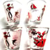 4 Pc Rare Libbey Glasses Caribbean Cruise Flamenco Dancer Mid-Century Drinkware