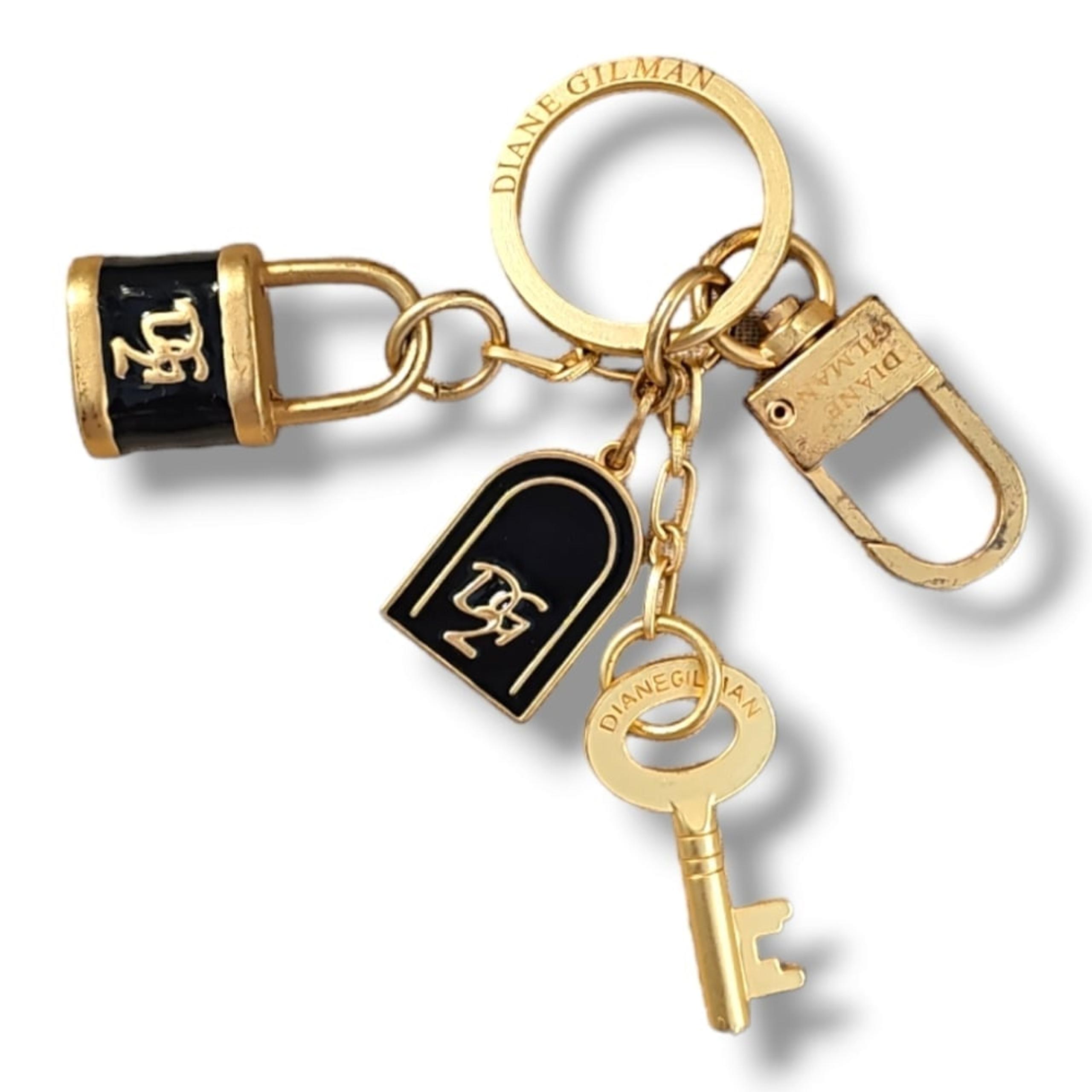 DG2 Diane Gilman Gold & Black Charm Fob Keychain - OS