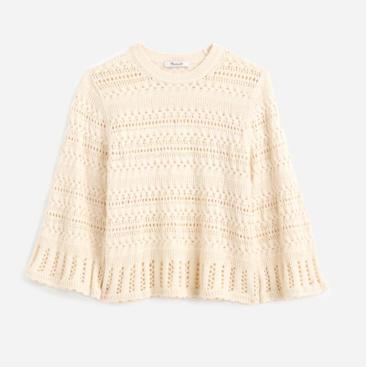 Madewell NWT Scalloped-Trim Sweater Tee size small