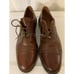 Johnston & Murphy Oxford Lace Up Cap Toe Dress Shoes Brown Leather Italy 12 M