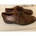 Johnston & Murphy Oxford Lace Up Cap Toe Dress Shoes Brown Leather Italy 12 M