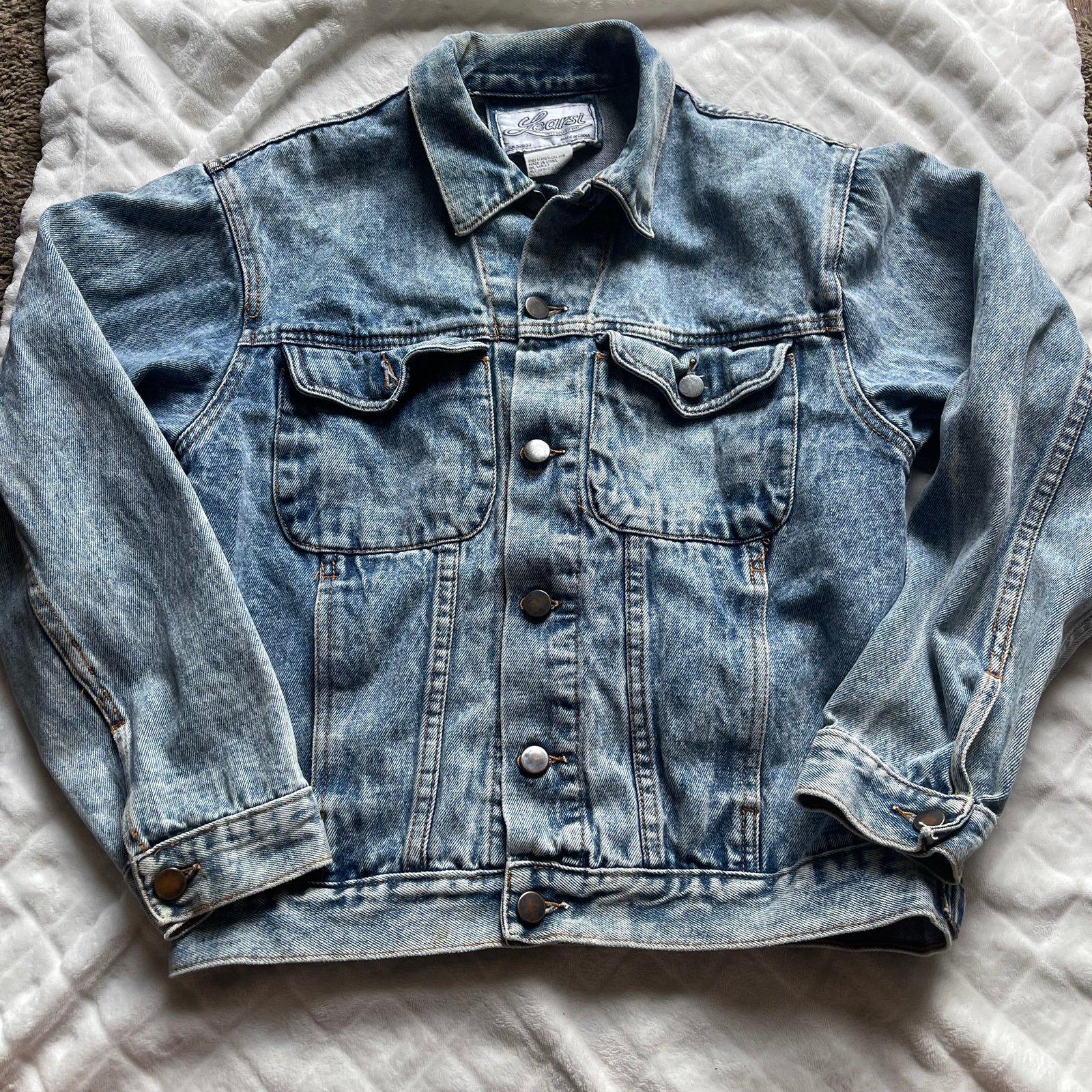 Vintage 80s Learsi denim jean jacket large 1980s