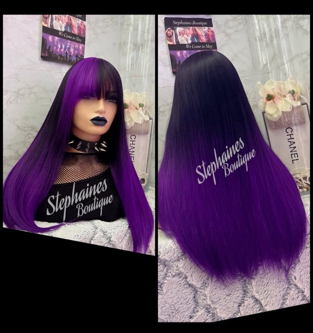 Human Hair Blended Bang Wig