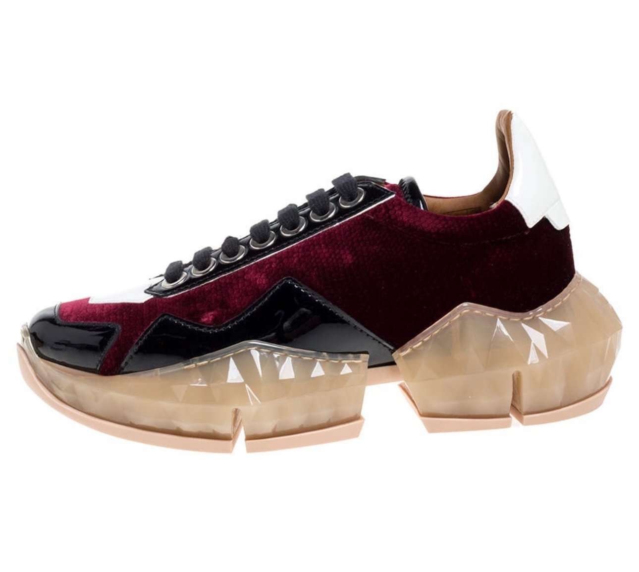 Jimmy Choo tri color lizard effect diamond sneakers