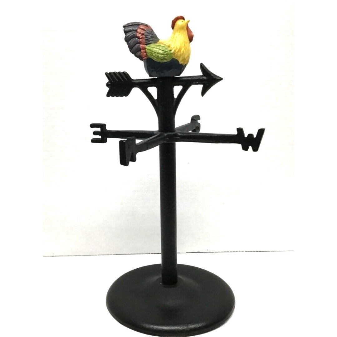 Wrought Iron Vintage Hen Weather Vane Mug Holder Tree