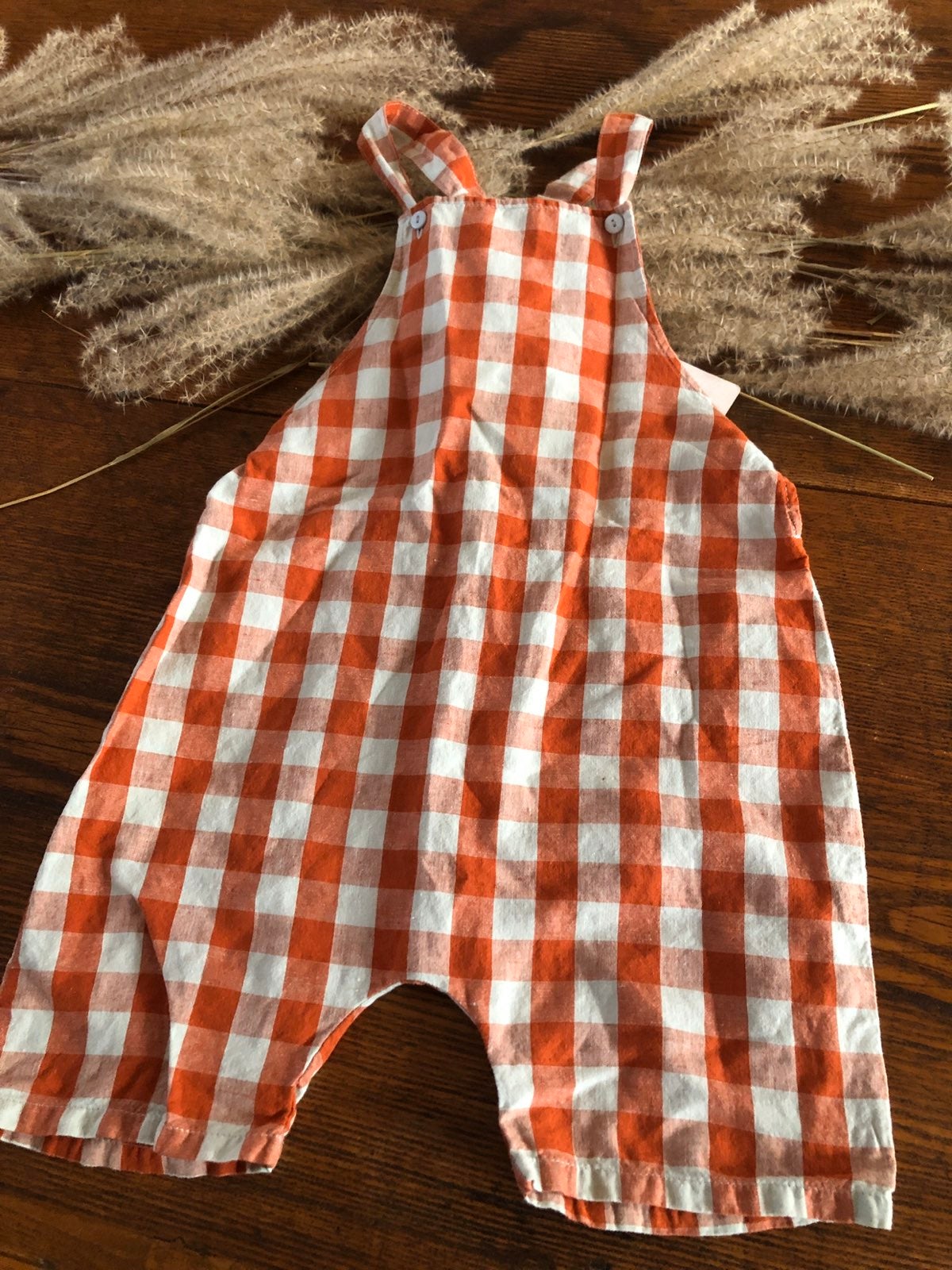 Fin and vince picnic plaid overall 4-5years