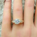 14K Solid Gold Solitaire Cut Ring Trellis Wedding Promise Engagement
