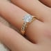 14K Solid Gold Solitaire Cut Ring Trellis Wedding Promise Engagement