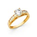 14K Solid Gold Solitaire Cut Ring Trellis Wedding Promise Engagement