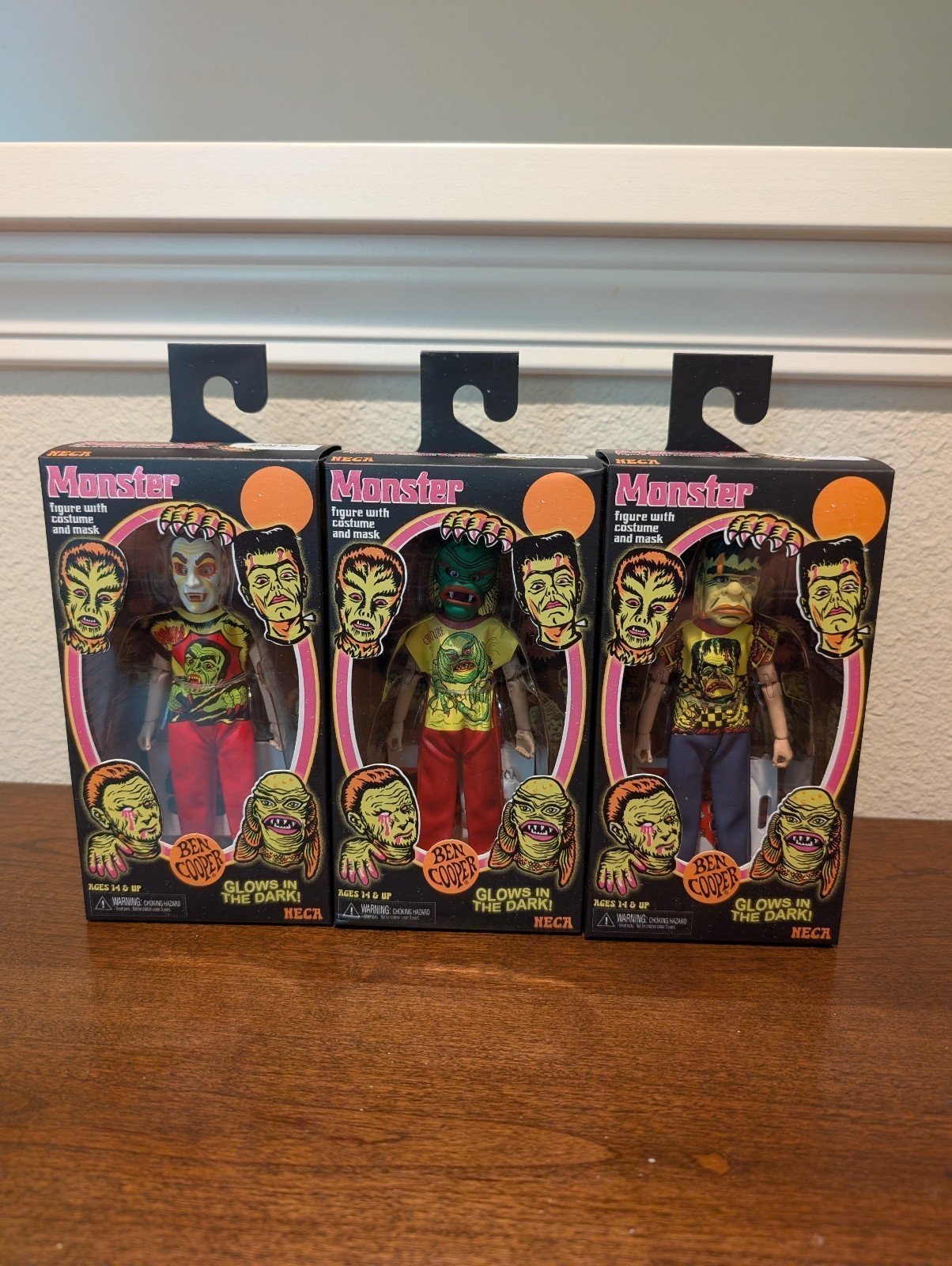 NECA Ben Cooper Universal Monsters Frankenstein Dracula Collectible GITD Fig Set