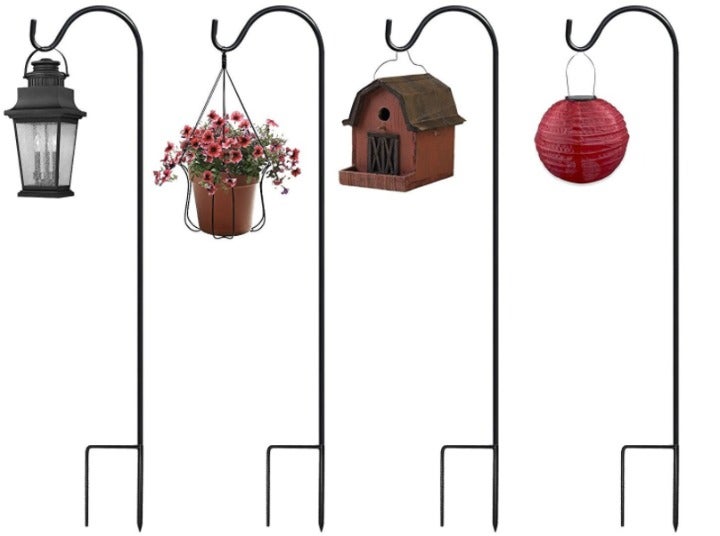 Shepherd's Hooks -Extendable Garden Planter Stakes for Bird Feeders
