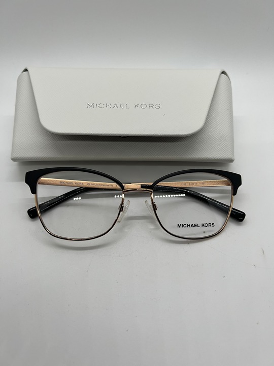 Michael Kors Womens Black/Gold Eyeglass Frames - New Open Box