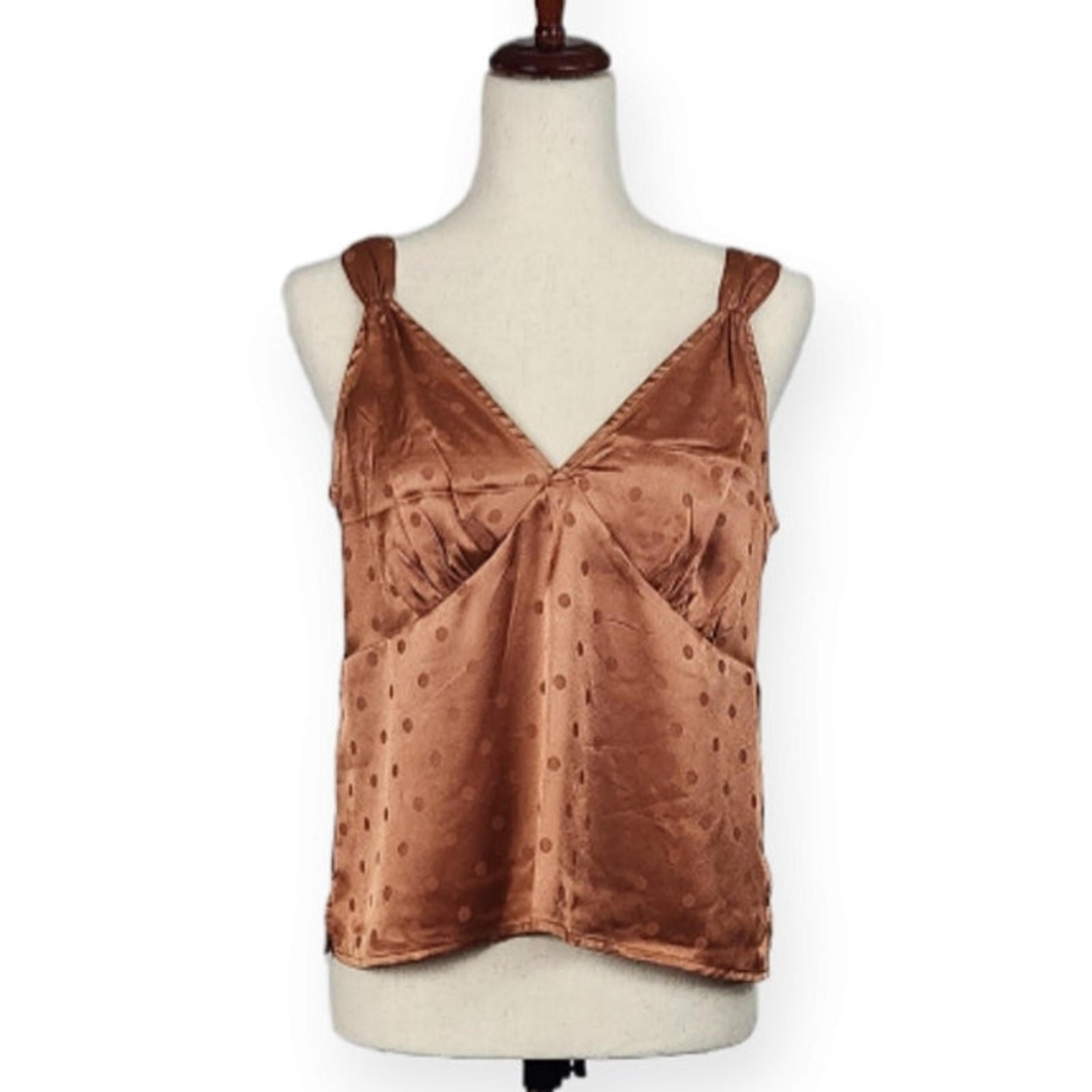 Old Navy Satin Jacquard Cami Polka Dots Warm Hickory Women's Size Small New