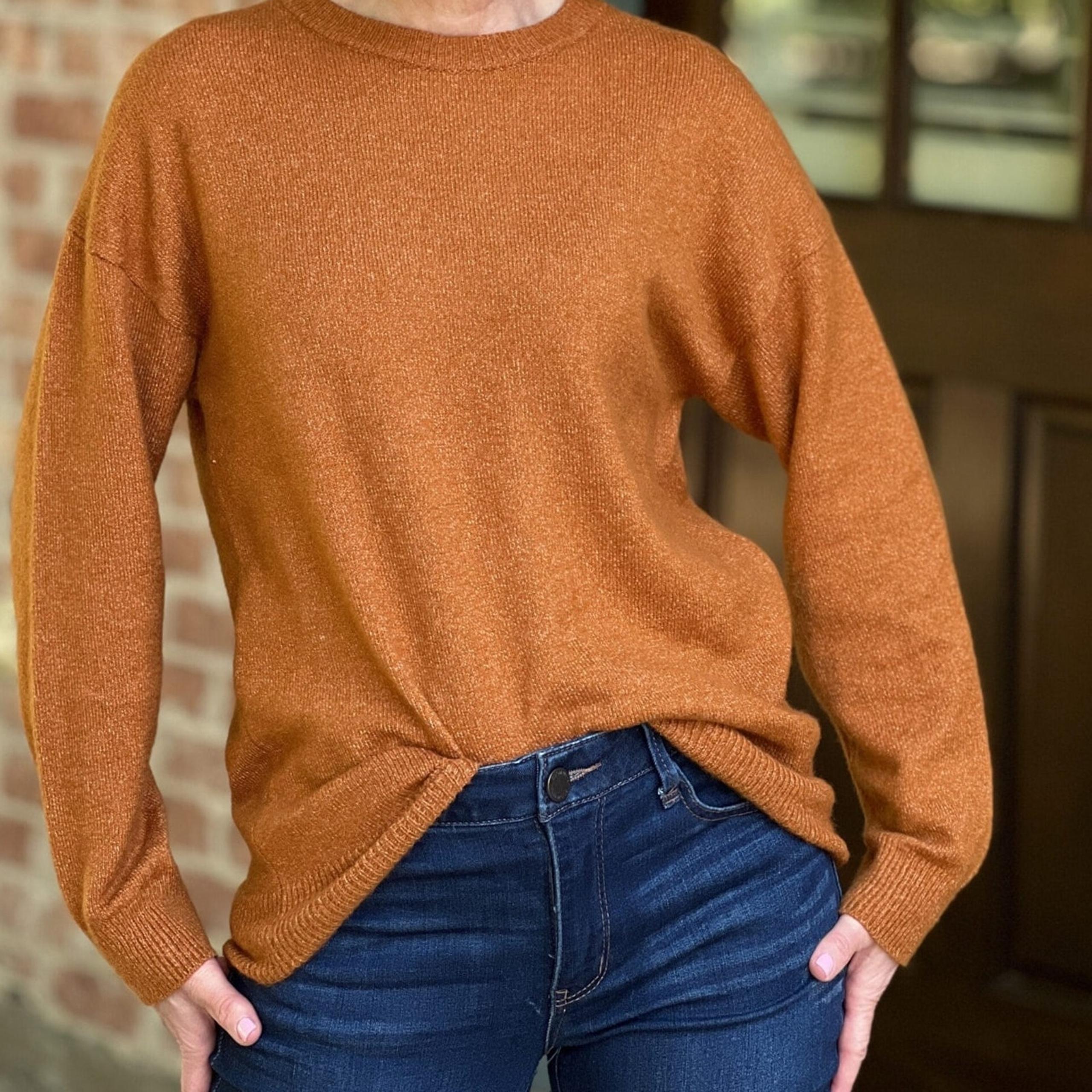 Treasure & Bond Pullover Sweater Long Sleeve Crew Neck Soft Rust Womens Small