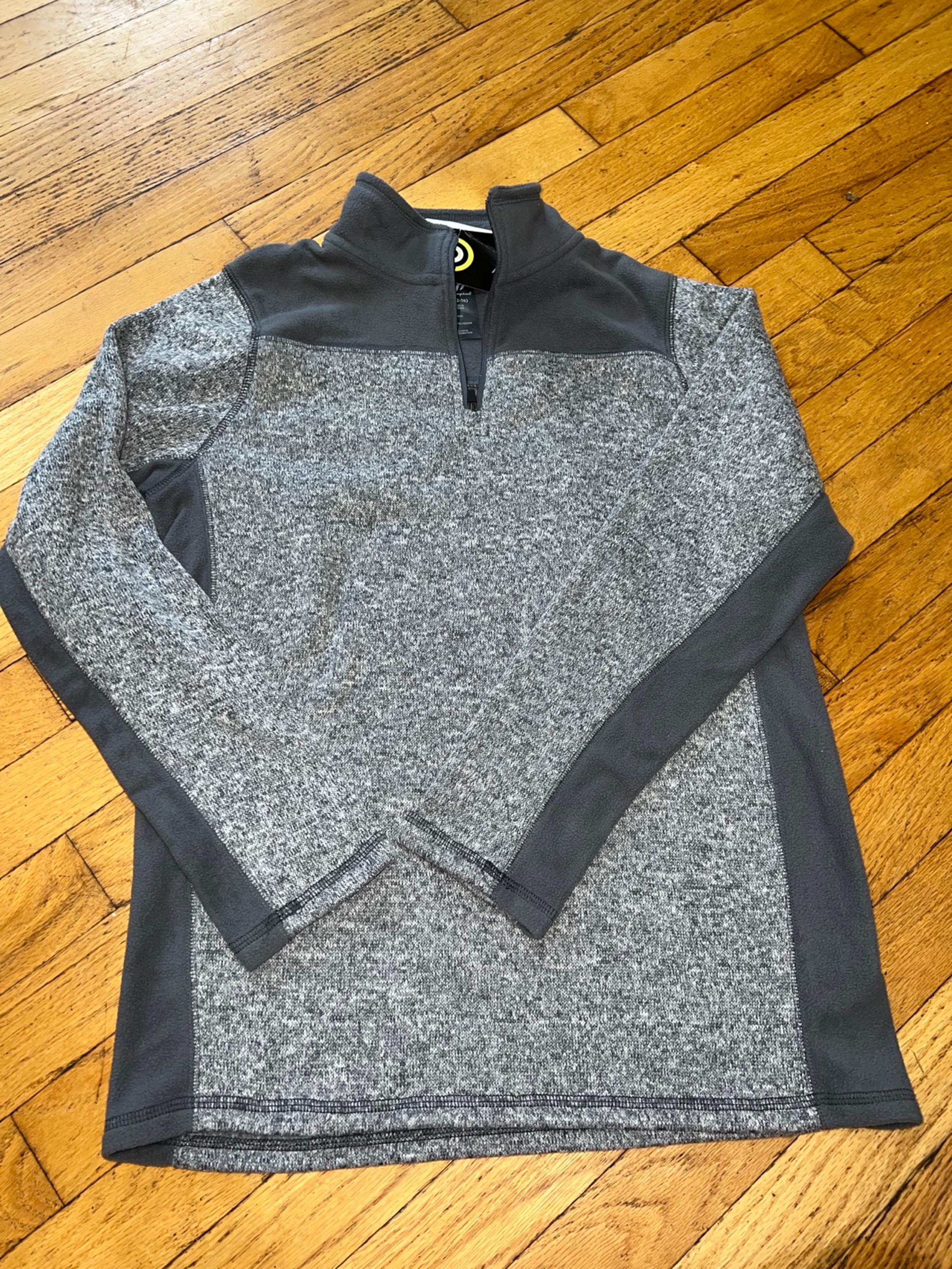 Champion fleece pullover 12/14 grey an black new