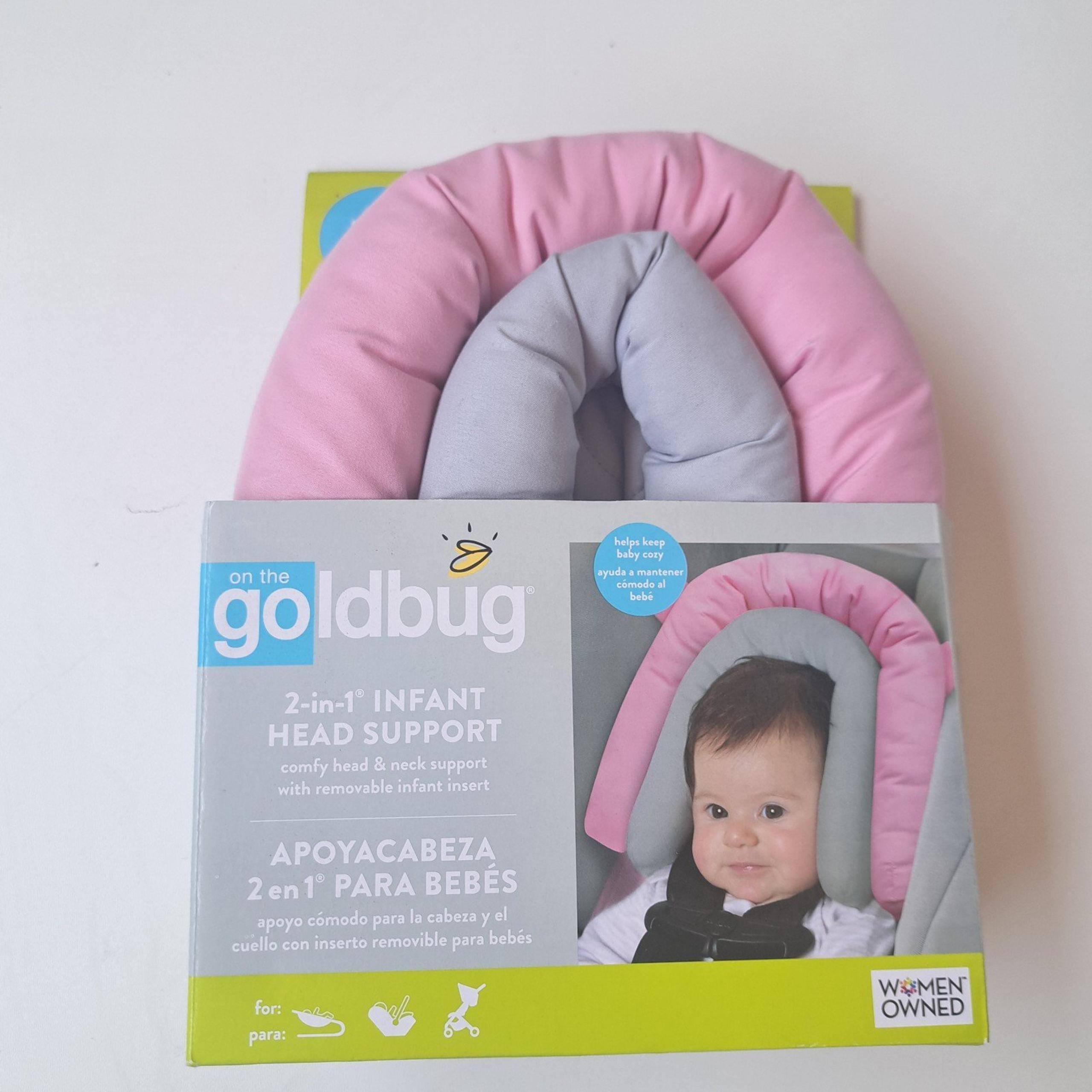 On The Goldbug 2-in-1 Infant Head & Neck Support Pink Carseat, Stroller NIB