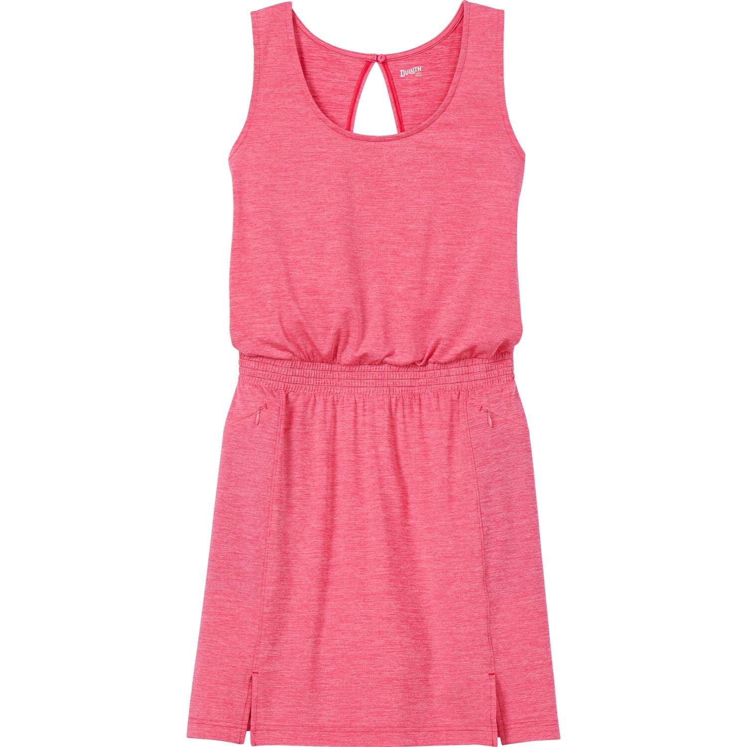 Duluth Trading Co Womens Pink Stretch Knit Cooling Sleeveless Romper Dress L NWT