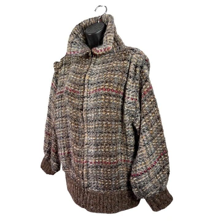 Vintage Tapestries Ireland Wool Woven Sweater Coat Vest Convertible Boho sz L