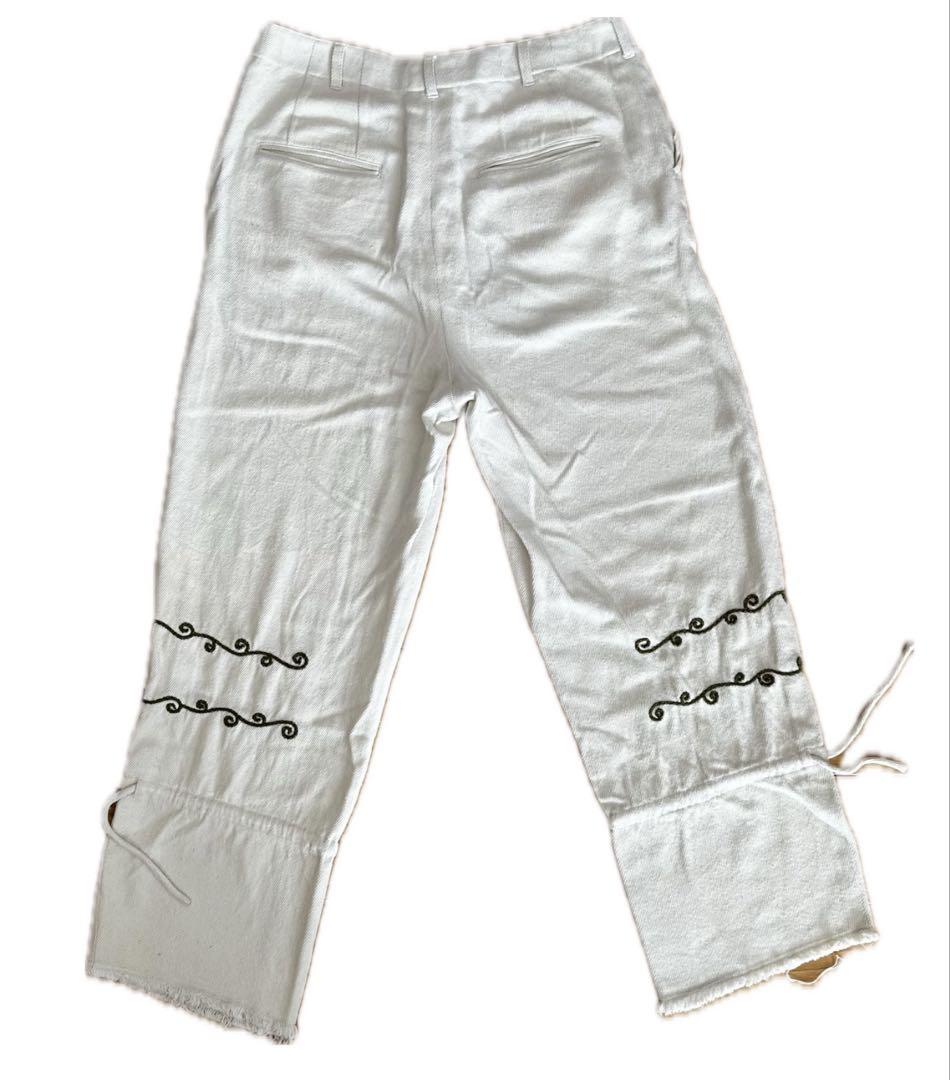 NANUA SILK NOIL ANKLE TIED PANTS
