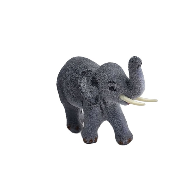 Vintage Wagner Kunstlerschutz Flocked Elephant Figure Handwork West Germany