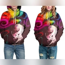 NWT Unisex Multi Color Graphic Hoodie - Size L/XL